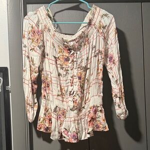 Gimmicks by BKE Floral Peasant Blouse